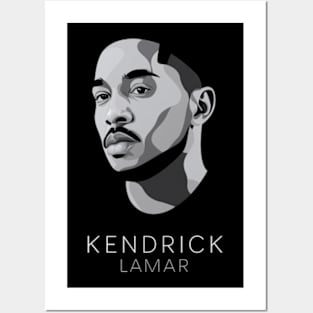 A simple black and white photo of Kendrick Lamar Posters and Art